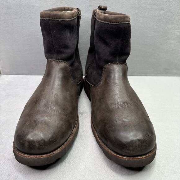 Men's Brown Leather Boots - Picture 2 of 10